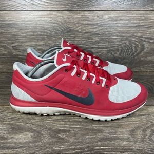Nike Men's Size 11.5 FS Lite Run Red Gray Running Shoes